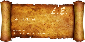 Lex Edina névjegykártya
